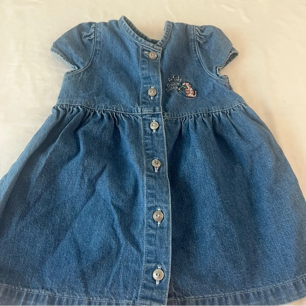Vintage Carter’s Classics Denim Dress Size 18 Months Button Front Jean Dress